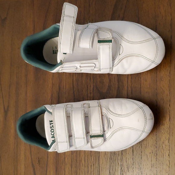 Men's Lacoste shoes, size 10 white and green - Picture 2 of 12